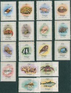 Tonga 1984 SG865-881 Marine Life SPECIMEN set MNH