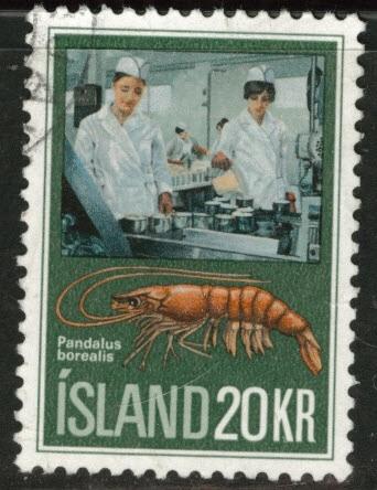 ICELAND Scott 437 used 1971 Lobster stamp