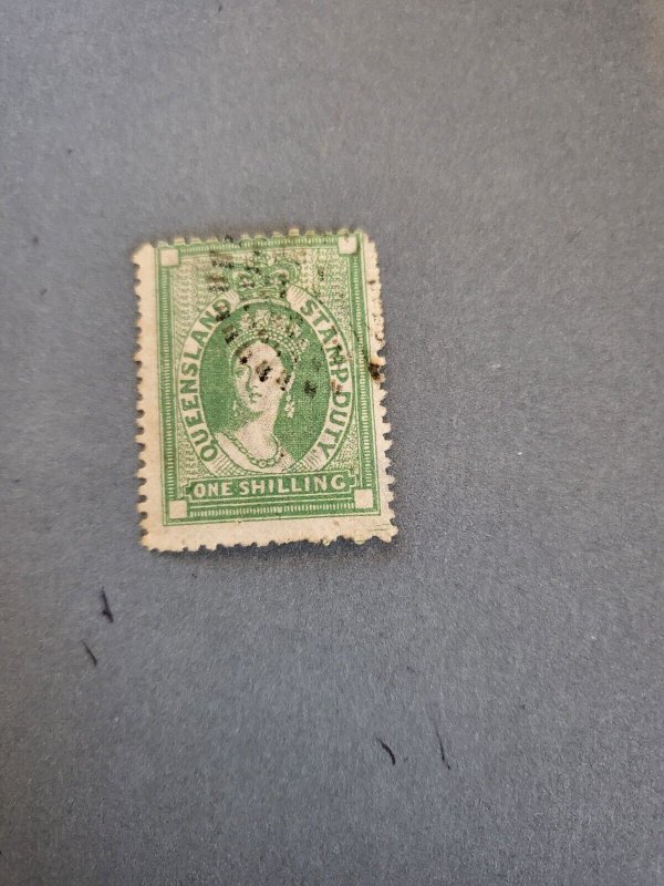 Stamps Queensland Scott #AR20 used with tiny pinhole