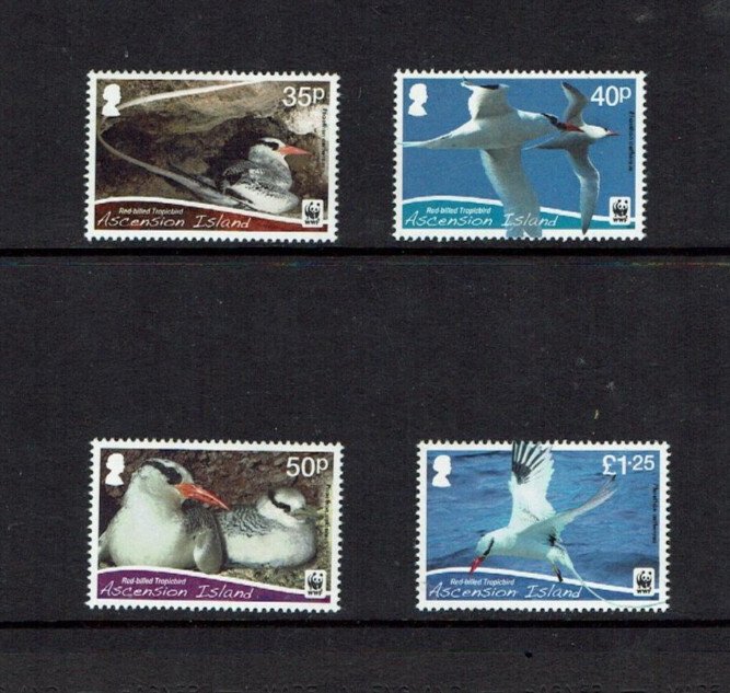 Ascension Islands: 2011, Endangered Species, Red-billed, Tropicbird, MNH set
