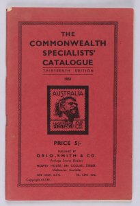 CATALOGUES Australia ACSC 13th Edition, 1951, pub by Orlo-Smith, inc BCOF.