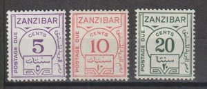 ZANZIBAR 1936 SG D25/27 Cat £20