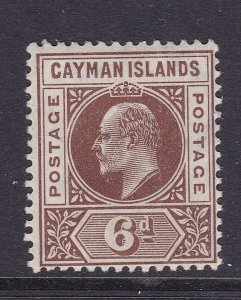 Cayman Islands Scott 11, 1905 KEVII 6d Wmk M Crown & CA VF, MNH. Scott $19