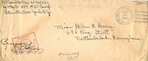 United States A.P.O.'s Soldier's Free Mail 1943 New York, N.Y. U.S. Army Post...