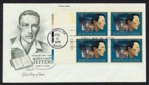 #1485 8c Robinson Jeffers-Corner Blk of 4, Artmaster FDC **ANY 5=FREE SHIPPING**