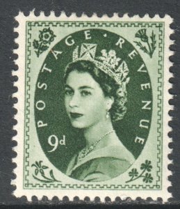 GB Scott 303 - SG526, 1952 Tudor Crown 9d Wilding MH*