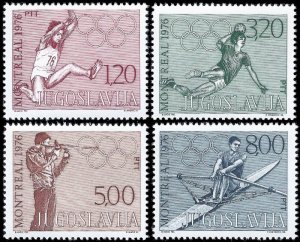 Yugoslavia 1976 Sc#1309/1312 MONTREAL OLYMPIC GAMES Set (4) MNH