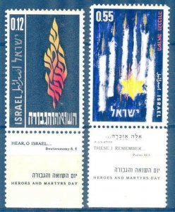 Israel 1962 Heroes and Martyrs Day set of 2 MNH