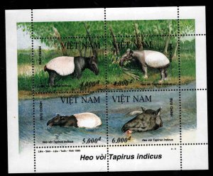 Unified Viet Nam Scott 2628 Souvenir Sheet of 6 WWF Tapir Unused NGAI CV $6