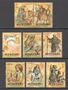 Uu0904 Aitutaki Art Paintings Christmas 1977 Set Mnh