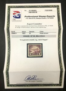 MOMEN: US STAMPS #571 MINT OG NH PSE GRADED CERT XF-90 LOT #82102