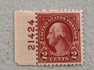 Scott 634, the 2¢ Wash Issue with plate number 21424 , MNH