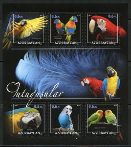 AZERBAIJAN 2017  PARROTS  SHEET  MINT NEVER HINGED