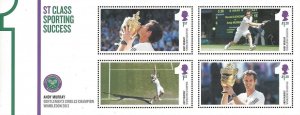 2013 Andy Murray Men's Singles Wimbledon Champion Miniature Sheet SG MS3511 U/M