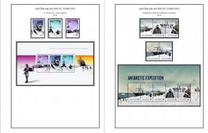 COLOR PRINTED AUSTRALIAN ANTARCTIC 1957-2020 STAMP ALBUM PAGES (44 illus. pages)