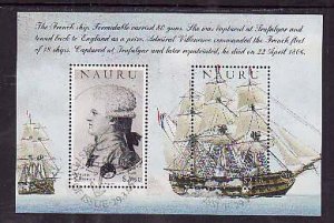 Nauru-Sc#529- id8-used sheet-Ships-Trafalgar-Nelson-2005-