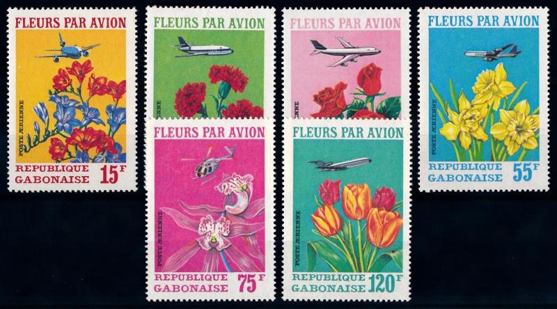 [64894] Gabon 1971 Flora Flowers Blumen Airmail Light Toned MNH