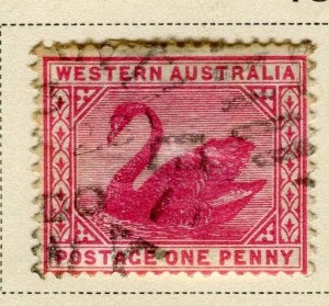 WESTERN AUSTRALIA; 1899 early classic Swan type issue used 1d. value