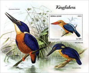 SIERRA LEONE - 2023 - Kingfishers - Perf Souv Sheet - Mint Never Hinged