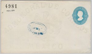 52249 - MEXICO - POSTAL STATIONERY COVER overprinted COLIMA - H & G # 9b 1881