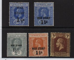 Cayman Islands 1917-21 SG54, 56, 58, 59 & 60 mounted & unmounted mint