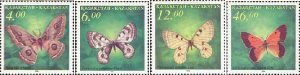 Kazakhstan 1996 Butterflies set of 4 stamps MNH