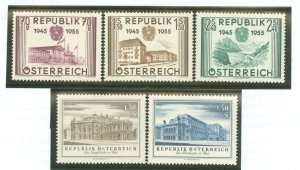 Austria #599/602/603/606-607 Mint (NH) Single (Complete Set)