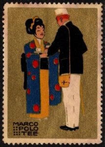 Vintage Germany Advertising Poster Stamp Marco Polo Tea Art By Ludwig Hohlwein