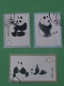 ​CHINA STAMP-1963-SC# 708-710 50TH GIANT PANDAS ; CTO-LH-STAMPS; S59: LAST ONE