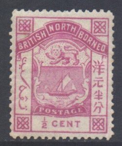 North Borneo Scott 25 - SG22, 1886 Arms 1/2c MH*