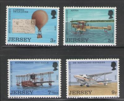 Jersey Sc 81-4 1973 Aviation History stamps NH