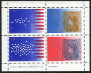 Ireland 389-392,392b,MNH.Michel 340-343,Bl.2. USA-200.Benjamin Franklin.1976.