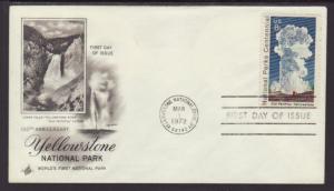 US Yellowstone 1972 Artcraft U/A FDC BIN