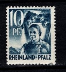 Germany - Rhine Palatinate #6N3 Girl Carrying Grapes - MNH