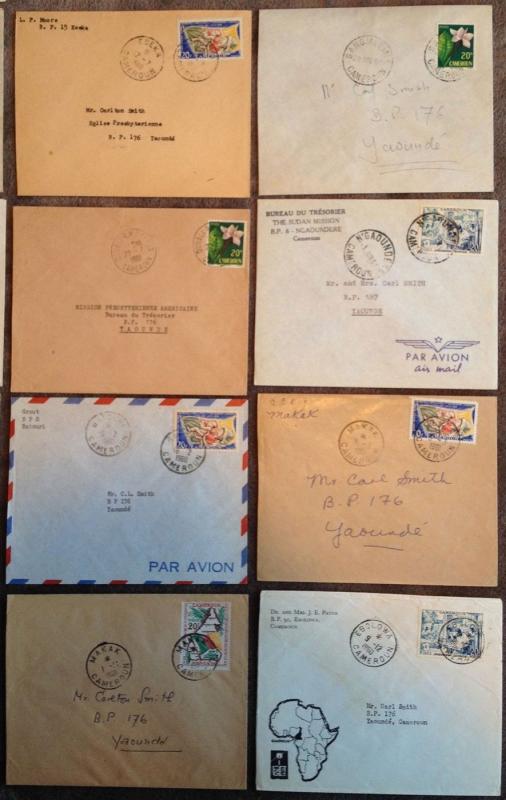 1960-61 LOT/21 Local Covers, CAMEROUN WEST AFRICA / YAOUNDE, Douala Makak MORE!