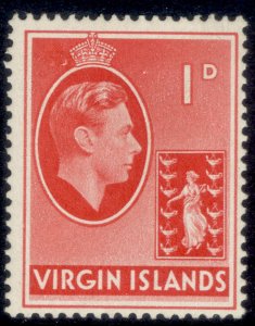 BRITISH VIRGIN ISLANDS GVI SG111, 1d scarlet, M MINT.