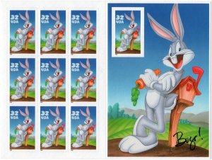 Scott #3137 Bugs Bunny Sheet of 10 Stamps - MNH