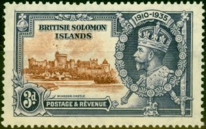 Solomon Islands 1935 3d Brown & Dp Blue SG54H Dot by Flagstaff Fine MNH