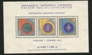 Poland Scott 993a MNH** 1961 mini sheet