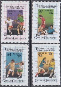 GRENADA GRENADINES Sc # 772-5 MNH CPL SET of 4 - 1986 FIFA WORLD CUP SOCCER