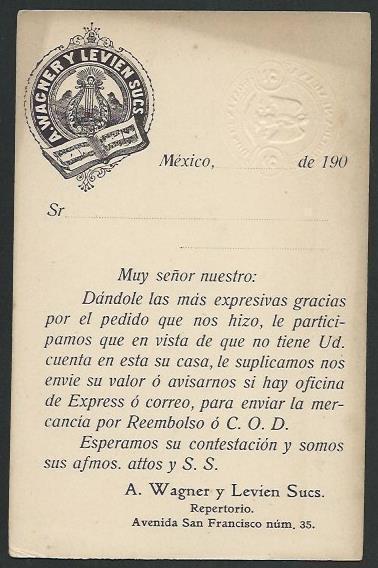 MEXICO Early 2c postcard unused - with advertising.........................66202