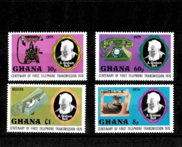 Ghana 1976 - Telephone Transmission - Set of 4 Stamps - Scott #601-4 - MNH