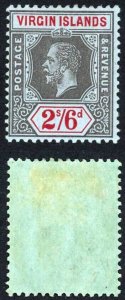 Virgin Islands 1913-19 SG.76 2s6d black and red on blue wmk MCA VFM c 50 pounds