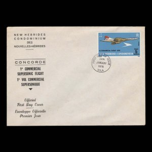 New Hebrides 1976 (FDC) First Commercial Flight of Concorde ––