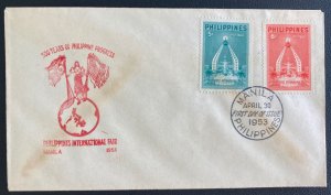 1953 Manila Philippines First Day Cover FDC 500 Years Of Progress