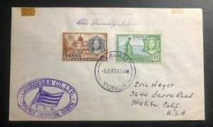 1963 Vavau Tonga Toga Island cover To Malibu Ca USA Via SMV Oriental Queen