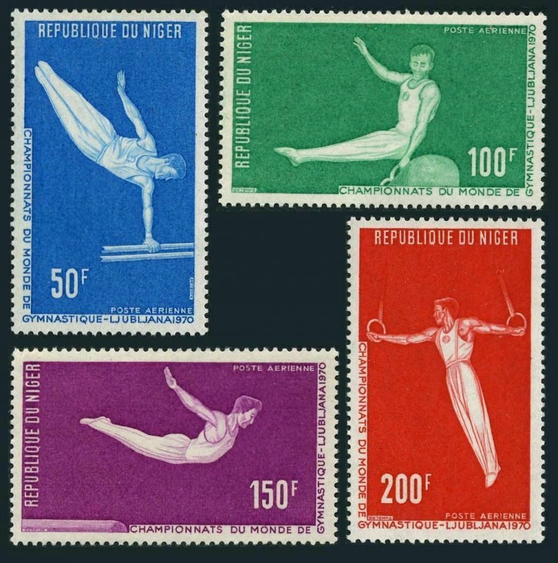 Niger C137-C140,MNH.Michel 263-266. World Gymnastic Championships,1970.