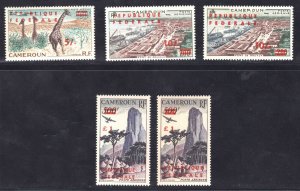 MOMEN: FRENCH COLONIES CAMEROUN SC #C36,C38,C39a,C40,C40a MINT OG NH LOT #65880