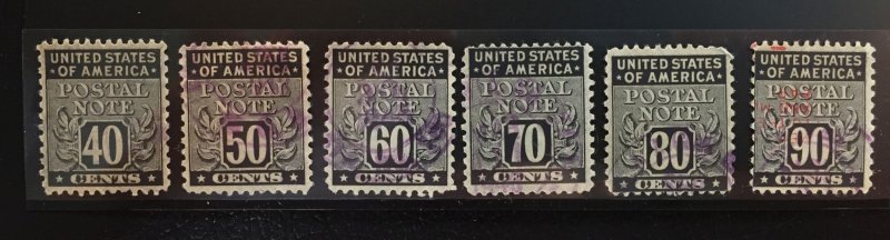 US #PN1-PN18 Used F/VF - Almost complete postal note collection (missing PN8)