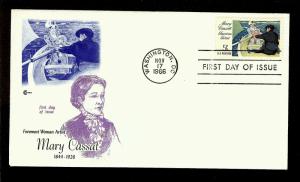 FIRST DAY COVER #1322 Mary Cassatt Artist 5c COVER CRAFT U/A FDC w/ Insert 1966